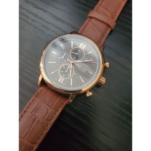🔥RARE New Romilly 43mm‎ Men's Chronograph Watch Rose Gold Tone